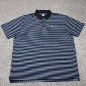Callaway Opti-Dri Polo Shirt Adult 2XL XXL Blue/Gray/Black Short Sleeve Pullover